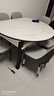 丰舍 餐桌 岩板实木餐桌椅组合现代简约家用小户型餐台可伸缩折叠饭桌 1.35米黑白色【雪山白岩板】 一桌六椅 实拍图