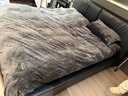 海澜之家（HLA）牛奶绒四件套 A类加绒冬季保暖法兰绒珊瑚绒床品四件套家用被套 深灰 1.8床笠款四件套,被套200*230cm 实拍图
