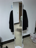 德旭家用衣帽架一体穿衣镜可旋转移动女生卧室大试衣镜全身镜落地镜子 奶油白色-方形中号双层-40*168cm 实拍图