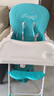 友彩可折叠宝宝餐椅酒店多功能商用吃饭座椅婴儿家用饭店儿童餐桌椅子 折叠款/洛克蓝+舒适软垫+双餐盘 实拍图