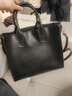 卡里普斯（CALYPSO）礼物手提包女大容量托特包女士包包真皮女包通勤时尚电脑包单肩包 黑色【大版】 竖款 实拍图