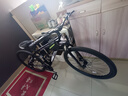 EG7山地自行车成人学生变速越野单车双减震赛车26寸青少年男女 辐条【加厚车轮-加厚车架】黑白 26寸24速【适合：160-180CM】 实拍图