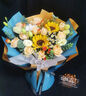 艾斯维娜鲜花速递向日葵混搭花束生日礼物全国同城配送 向日葵香槟韩式花束 实拍图