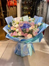 艾斯维娜鲜花速递向日葵混搭花束生日礼物全国同城配送 蓝绣球玫瑰欧式经典花束 实拍图