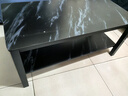 修乐（XIULE）茶几客厅家用茶桌钢化玻璃茶台仿岩板大理石茶几轻奢感小桌子 【加粗钢架】黑纹理+黑架100cm 实拍图