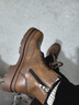 公牛世家马丁靴男鞋真皮2025秋冬季新款加绒保暖厚底增高工装靴子 红棕 39 实拍图