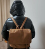 裘真【宋佳同款】植鞣羊皮信使双肩包大容量上班通勤休闲背包新款 大象灰-小号 实拍图