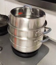 康巴赫蒸锅304不锈钢蒸笼食品级双层汤锅家用蒸煮炖燃气灶电磁炉通用 【加厚304不锈钢】 2层 32cm 实拍图
