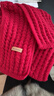 百搭韩版针织毛线红色围巾女2024圣诞冬季高级感新年礼物情侣围脖 针织围巾-酒红色-1个装-保暖 1 实拍图