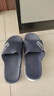 惠夫人拖鞋男夏季外穿大码防滑耐磨时尚潮流浴室洗澡居家休闲透气拖鞋 【升级款】藏青 44-45 (适合平常穿43/44码) 实拍图