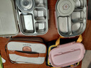 沃德百惠（WORTHBUY）304不锈钢饭盒保温上班族学生1人便携大容量分隔型带汤碗便当餐盒 K16款粉色+餐具+袋 实拍图