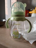 小土豆（potato）吸管奶瓶婴儿玻璃宽口径带手柄重力球配L号4个月以上 240ml艾草绿 实拍图