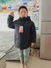 鸭鸭童装儿童羽绒服秋冬新款男女童宽松加厚连帽短款面包服冬黑色 160 实拍图