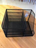 得力（deli）多功能4层金属组合式文件框/盘/栏书立办公用品桌面档案收纳盒多层资料架置物架带笔筒黑色PB122 实拍图