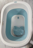 世纪宝贝（babyhood）左右折叠儿童浴桶 婴儿洗澡盆 宝宝泡澡桶0-10岁游泳桶 317蓝 实拍图