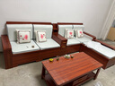辰娅 实木沙发 胡桃木实木沙发组合现代中式冬夏两用大小户型储物家具 四人位+贵妃榻+茶几+茶水柜+电视柜 实拍图