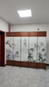 中式简易折叠可移动屏风遮挡板帘客厅隔断墙卧室现代简约办公室 双面图案送底座（加厚加粗） 2.2米高5扇一组2.5米宽 实拍图