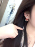 薇施妮（WEISHINI）韩系红色丝绒小马珍珠耳环女2025新款独特漂亮耳钉气质百搭耳饰品 丝绒仿珍珠小马耳钉  A04-304 晒单实拍图