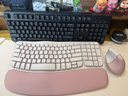 罗技（Logitech）Wave Combo 无线人体工学键鼠套装 垂直鼠标 无线蓝牙鼠标 办公键盘 无线键盘 蓝牙键盘 粉色 实拍图