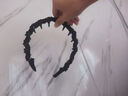 黑色高级感小香风缠绕串珠发箍女齿梳波浪高颅顶神器头箍发饰发卡 巴黎王妃发箍 1个 实拍图
