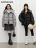 红袖（hopeshow）高端保暖羽绒服2025冬季新款女装「PengPeng」绒90白鹅绒连帽外套 黑3050 L 实拍图