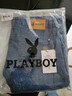 花花公子（PLAYBOY）牛仔裤男春夏季休闲裤子男士宽松直筒潮牌男装长裤 浅蓝色  34 实拍图