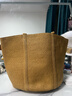 MUJI 纸编 托特包 挎包 女包 包包 轻便 手提包编织包通勤 新品 浅棕色 大 底部直径25*高25cm 实拍图