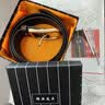 红品 头层铜扣针扣牛皮皮带男真皮针扣牛皮男士休闲腰带中青年男式 棕色 110cm 实拍图