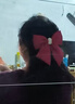 烨翡俪法式缎面红色蝴蝶结发夹公主头饰半扎发横夹弹簧夹婚宴晚会发饰 实拍图
