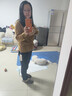 恒源祥圆领针织衫女纯羊毛衫秋冬纯色套头保暖简约内搭上衣打底女装毛衣 小麦色 L /170/92A 实拍图