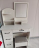 普派梳妆台卧室化妆台欧式轻奢梳妆柜收纳一体柜带妆镜LED灯椅子 【白色】单桌+圆镜 实拍图