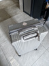 袋鼠（KANGAROO）大容量行李箱男商务出差托运大尺寸皮箱女大号轻便耐用加厚拉杆箱 时尚银【高颜值拉链款】 28英寸 【防刮耐磨】 实拍图