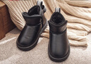 巴布豆（BOBDOG）巴布豆童鞋女童靴子冬季软底加绒儿童雪地靴 B16515030 黑色28 实拍图