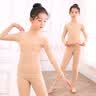 舞东方德绒儿童肤色保暖内衣秋冬季女童舞蹈服肉色加绒打底衣隐形打底衫 肉色-德绒【上衣+裤子】 140 (身高130-140厘米) 实拍图