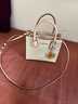 MICHAEL KORS新年礼物奢侈品MK女士包包MERCER手提斜挎风琴包中号香草白/浅粉 实拍图
