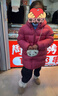 保姆鹅  【风墙】儿童羽绒服宝宝中长款护脸加厚外套保暖童装[NG2664] 石榴粉 150 实拍图