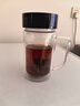 富光双层玻璃杯商务泡茶杯子 大容量男女耐热办公水杯带把黑色320ml 实拍图