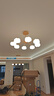 欧普照明（OPPLE）原木奶油风吊灯Ra95三色调光客厅卧室餐厅护眼呵护光奶油泡泡4头 实拍图