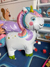 【送充气吸管】新款儿童宝宝生日带轮卡通走路动物气球装饰场景 小号带轮-飞翔独角兽 实拍图