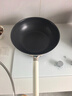 三禾微纳无涂层不粘炒锅不锈钢炒菜锅无油烟含钛锅具30cm雾月白配钢铲 实拍图