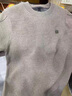 罗蒙一体绒高级感圆领毛衣男士装秋冬季款加绒加厚保暖打底针织衫衣服 浅灰色 XL 实拍图