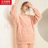 红豆居家睡衣女秋冬季法兰绒加绒加大加厚韩版法兰绒家居服套装可爱保暖 J1J732 熟桃色732 175/96A 实拍图