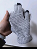 菠萝针织触屏保暖手套男女骑行保暖加绒加厚防寒针织毛线可触屏棉 菠萝纹【灰色】 实拍图