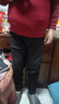 恒源祥保暖裤男加绒加厚高腰护膝修身显瘦打底裤中老年秋裤一体棉毛裤 黑色（580克）特厚加长护膝 3XL 建议165-210斤 实拍图