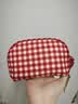 MUJI 再生聚酯纤维化妆包 居家 旅行 化妆品收纳 便携洗漱包 宽口 红色格纹 实拍图