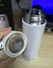 富光保温杯大容量轻量水杯男女学生316不锈钢车载弹盖杯年货礼品定制 优雅白【316不锈钢+滤网】500ml 实拍图