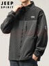 JEEP SPIRIT吉普外套男秋冬季卫衣男装男士摇粒绒休闲开衫抓绒衣服 深灰 XL 实拍图
