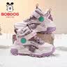 巴布豆（BOBDOG）童鞋冬款高帮儿童运动鞋女童保暖二棉鞋106555006樱花粉/藕荷紫35 实拍图