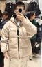 adidas 600蓬拒水保暖双面穿休闲连帽鸭绒羽绒服男女秋冬阿迪达斯   米色   L 实拍图