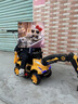 贝趣儿童电动挖掘机可坐人可挖土2-9岁可骑1-3-6男孩玩具新年礼物 卡通【大电瓶+电动挖臂+推杆】 大型遥控挖机小孩宝宝电动车 实拍图